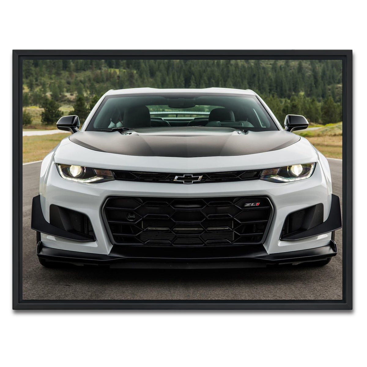 AUTO-MOCKUP WHITE | Camaro ZL1 | 1 Piece | Black Framed Canvas | group=4x3