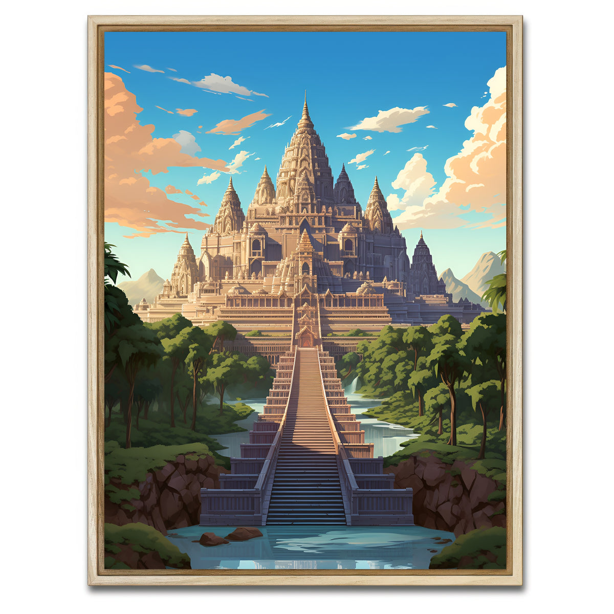 AUTO-MOCKUP WHITE | Cambodia - Angkor Wat | 1 Piece | Natural Framed Canvas | group=3x4
