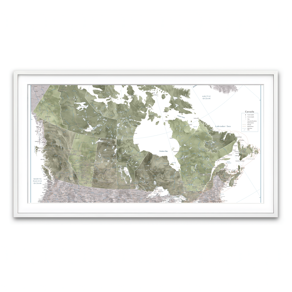 Framed Print 2x1 White