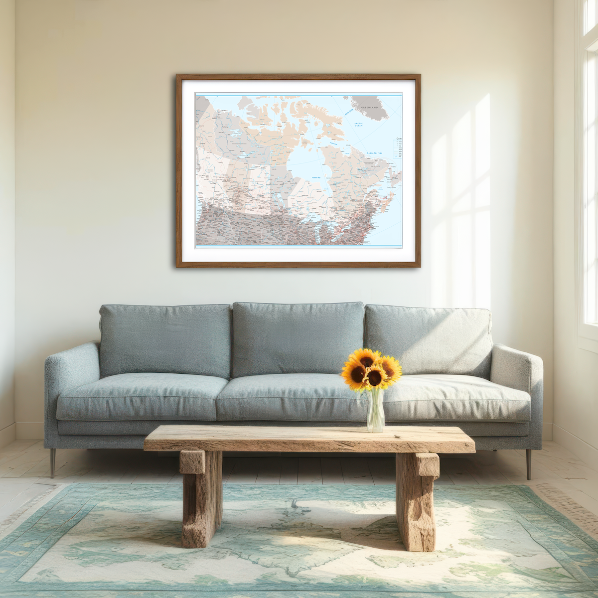 AUTO-MOCKUP ROOM | Canada Map Wall Art