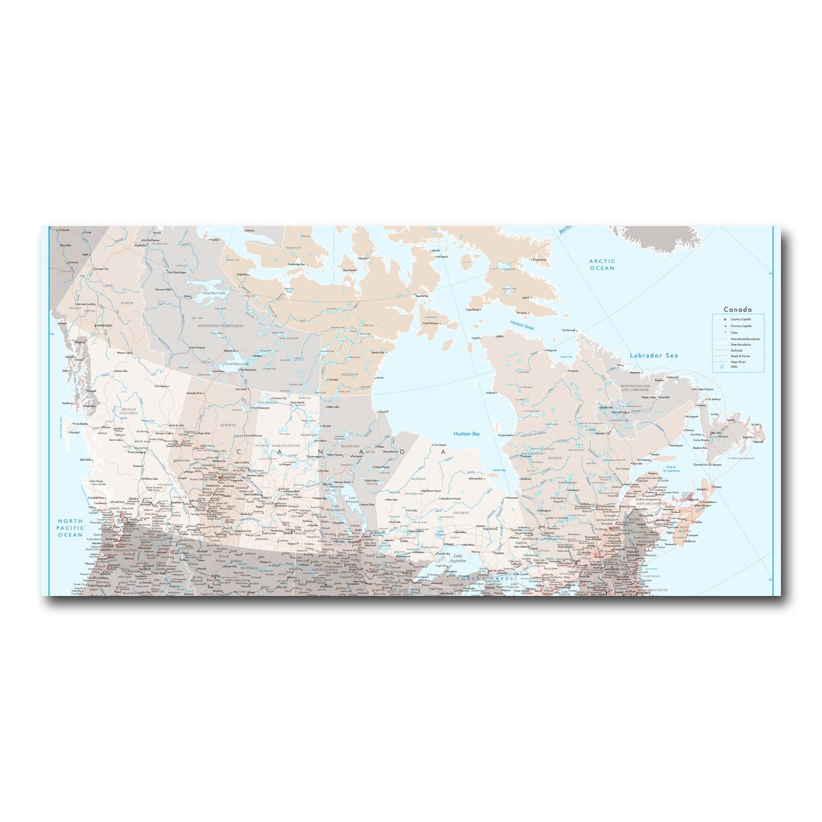 AUTO-MOCKUP WHITE | Canada Map | 1 Piece | Gallery Wrap Canvas | group=2x1