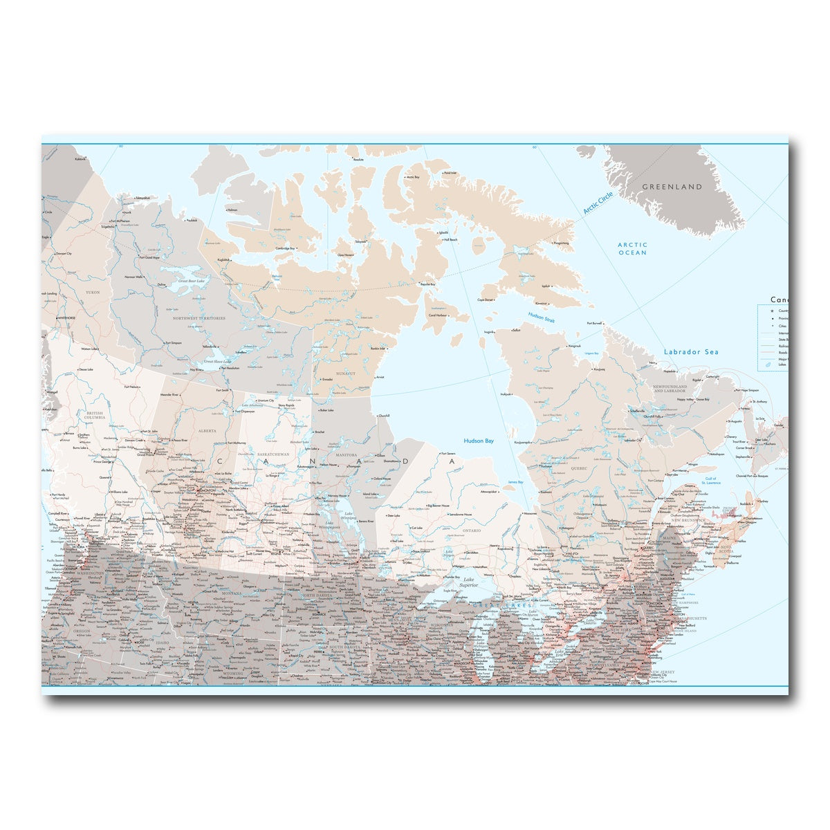 AUTO-MOCKUP WHITE | Canada Map | 1 Piece | Gallery Wrap Canvas | group=4x3