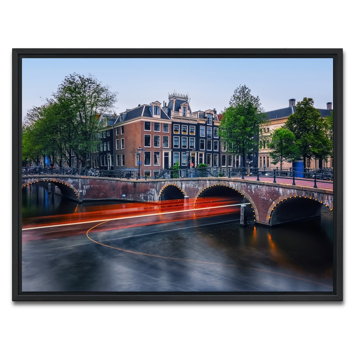 AUTO-MOCKUP WHITE | Canal In Amsterdam | 1 Piece | Black Framed Canvas | group=4x3