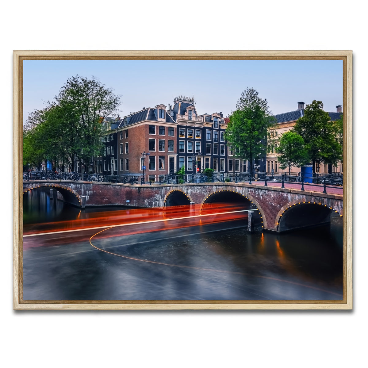 AUTO-MOCKUP WHITE | Canal In Amsterdam | 1 Piece | Natural Framed Canvas | group=4x3