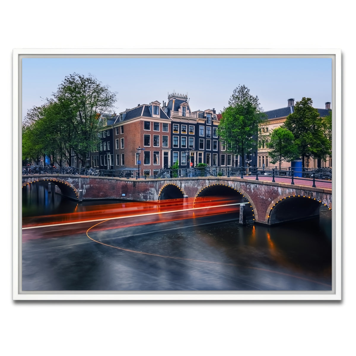 AUTO-MOCKUP WHITE | Canal In Amsterdam | 1 Piece | White Framed Canvas | group=4x3