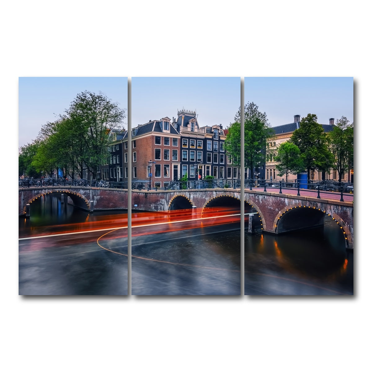 AUTO-MOCKUP WHITE | Canal In Amsterdam | 3 Piece | Gallery Wrap Canvas | group=12x24