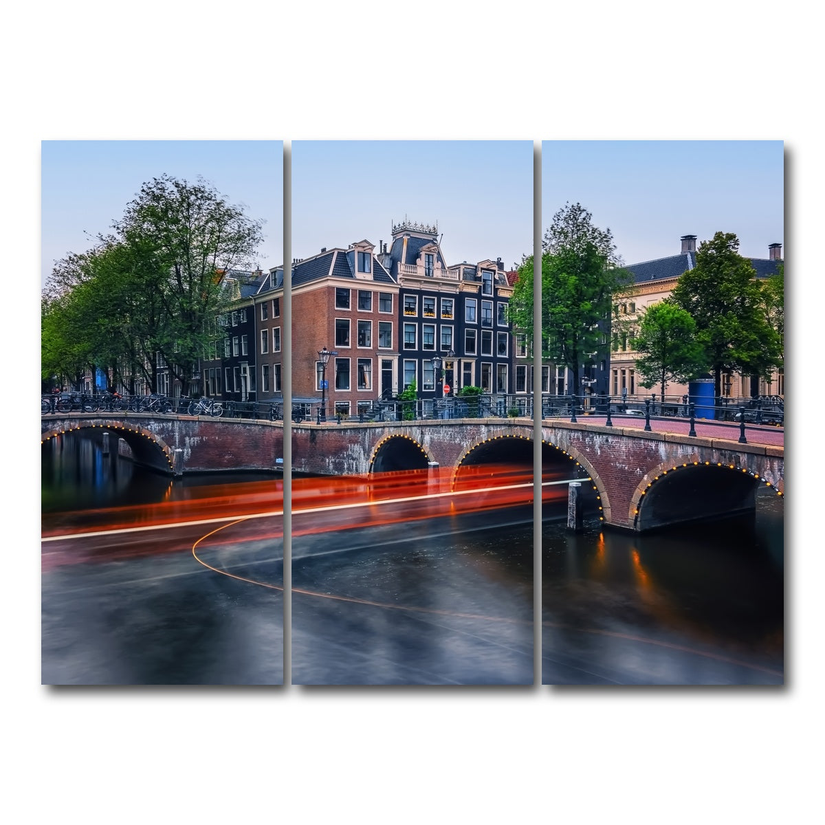AUTO-MOCKUP WHITE | Canal In Amsterdam | 3 Piece | Gallery Wrap Canvas | group=8x18