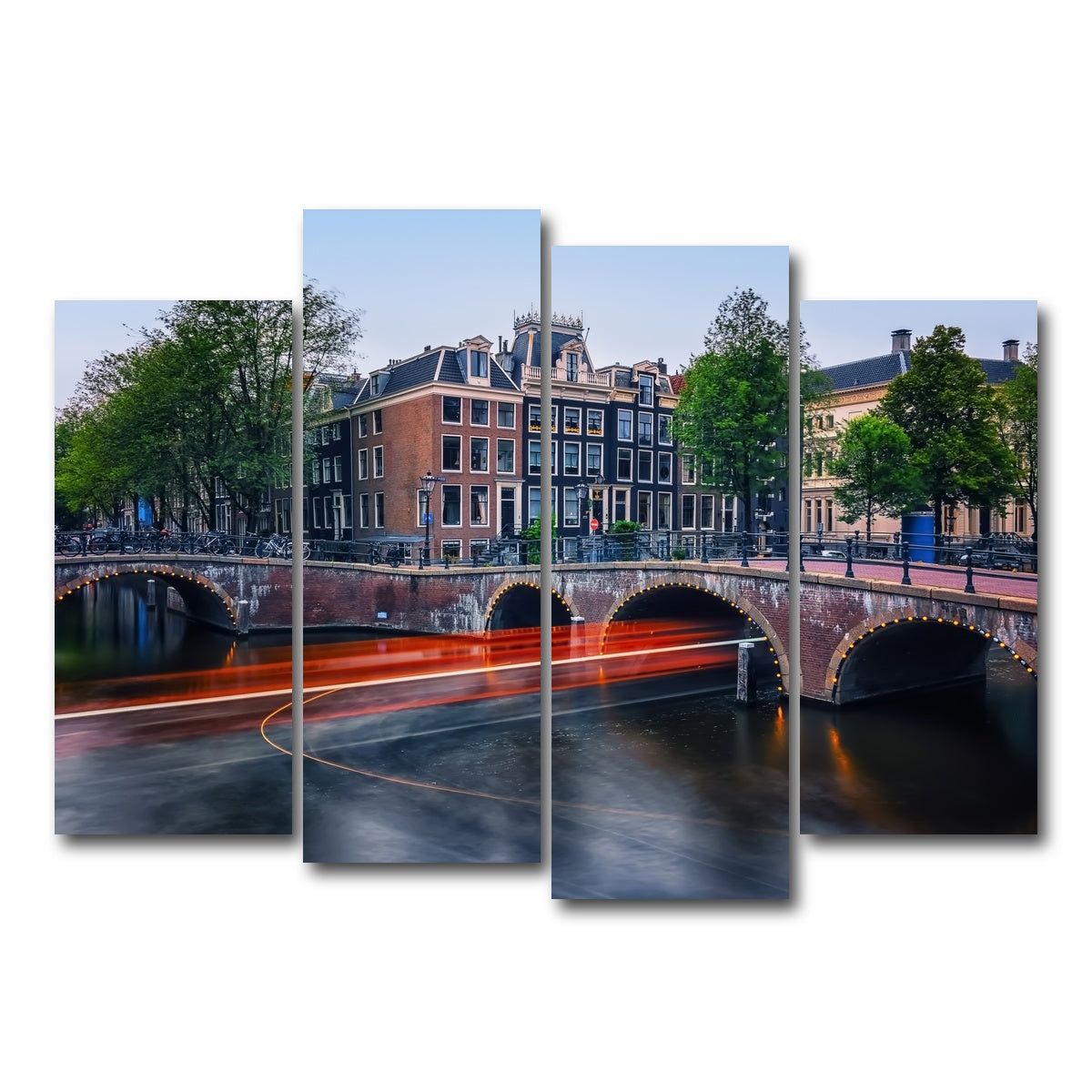 AUTO-MOCKUP WHITE | Canal In Amsterdam | 4 Piece | Gallery Wrap Canvas | group=4_normal