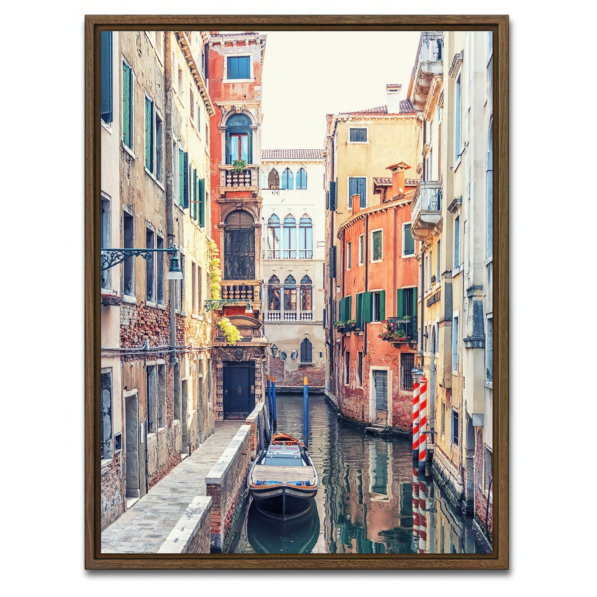 AUTO-MOCKUP WHITE | Canal In Venice | 1 Piece | Walnut Framed Canvas | group=3x4