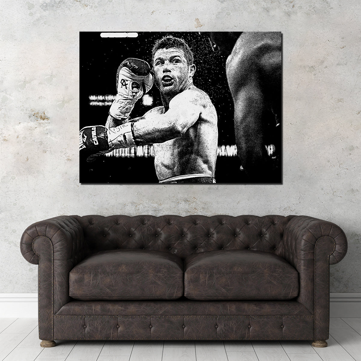 Canelo Alvarez Grayscale Wall Art