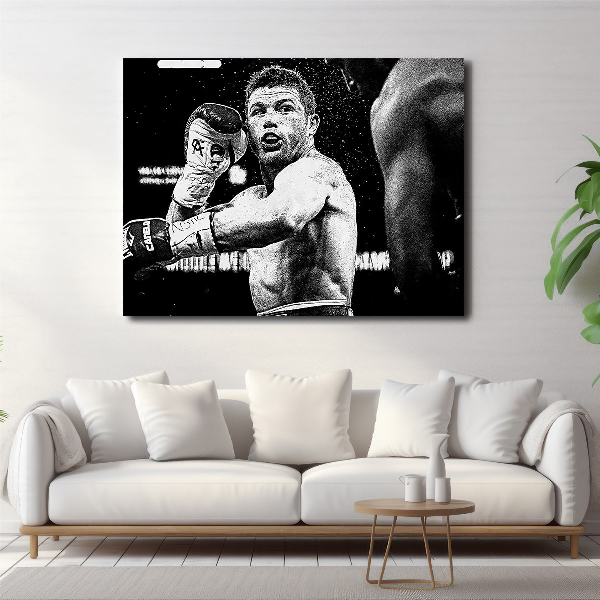 Canelo Alvarez Grayscale Wall Art