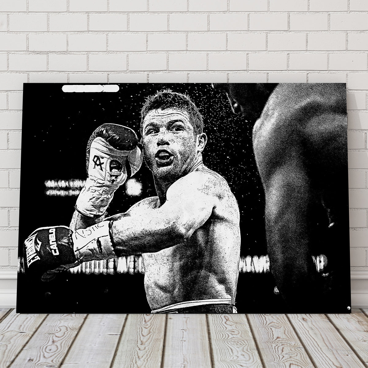 Canelo Alvarez Grayscale Wall Art