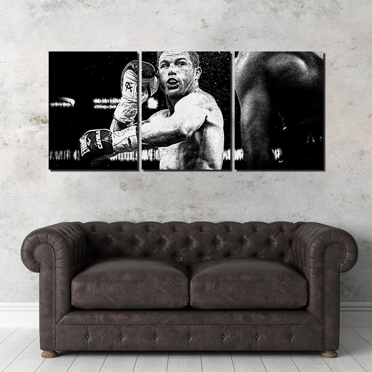 Canelo Alvarez Grayscale Wall Art