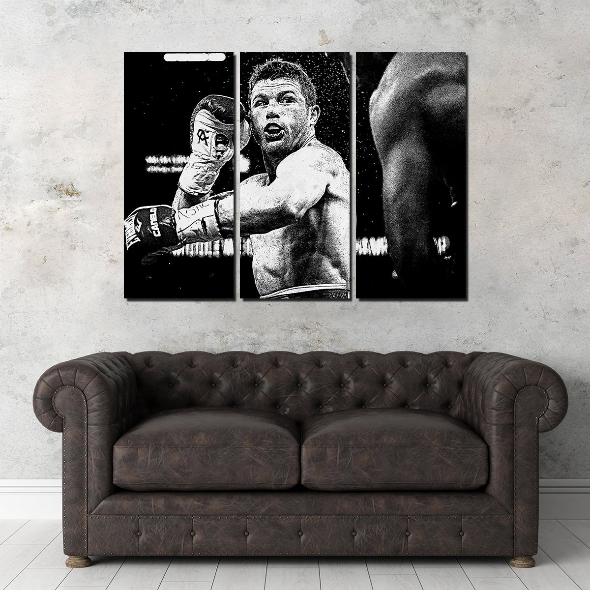 Canelo Alvarez Grayscale Wall Art