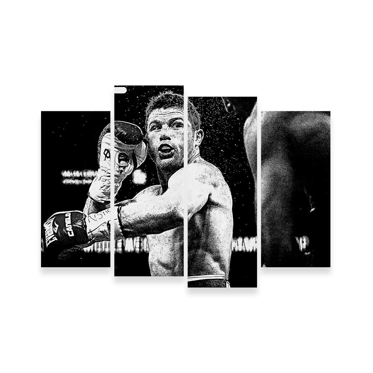 Canelo Alvarez Grayscale Wall Art