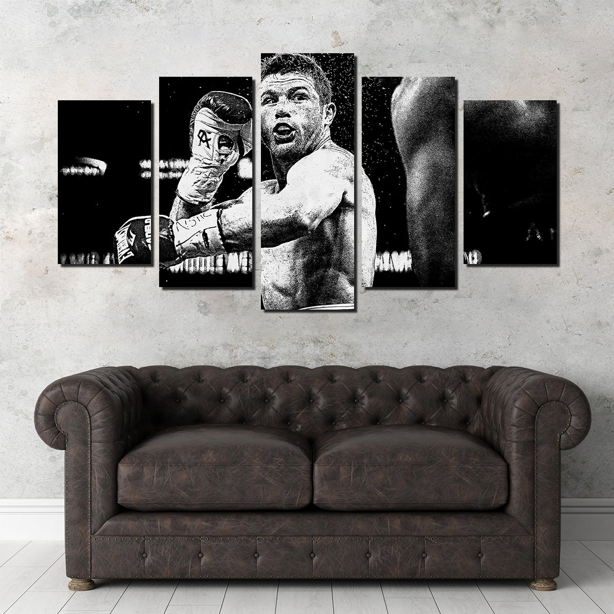 Canelo Alvarez Grayscale Wall Art