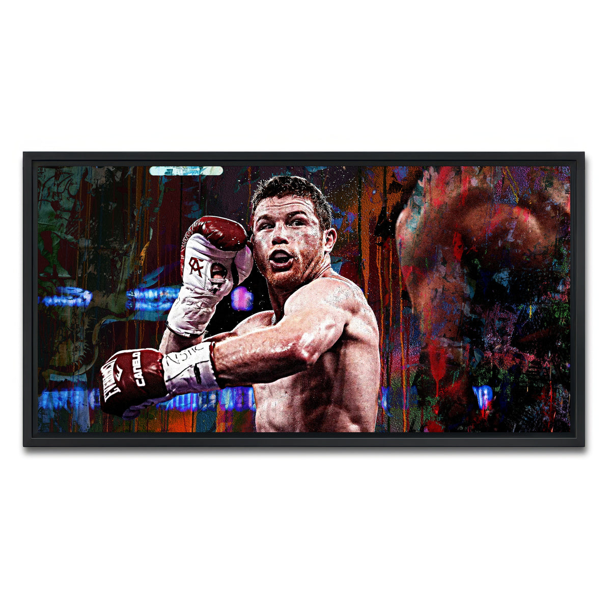 AUTO-MOCKUP WHITE | Canelo Alvarez | 1 Piece | Black Framed Canvas | group=2x1