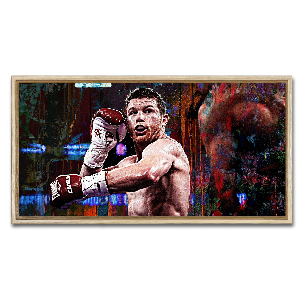 AUTO-MOCKUP WHITE | Canelo Alvarez | 1 Piece | Natural Framed Canvas | group=2x1