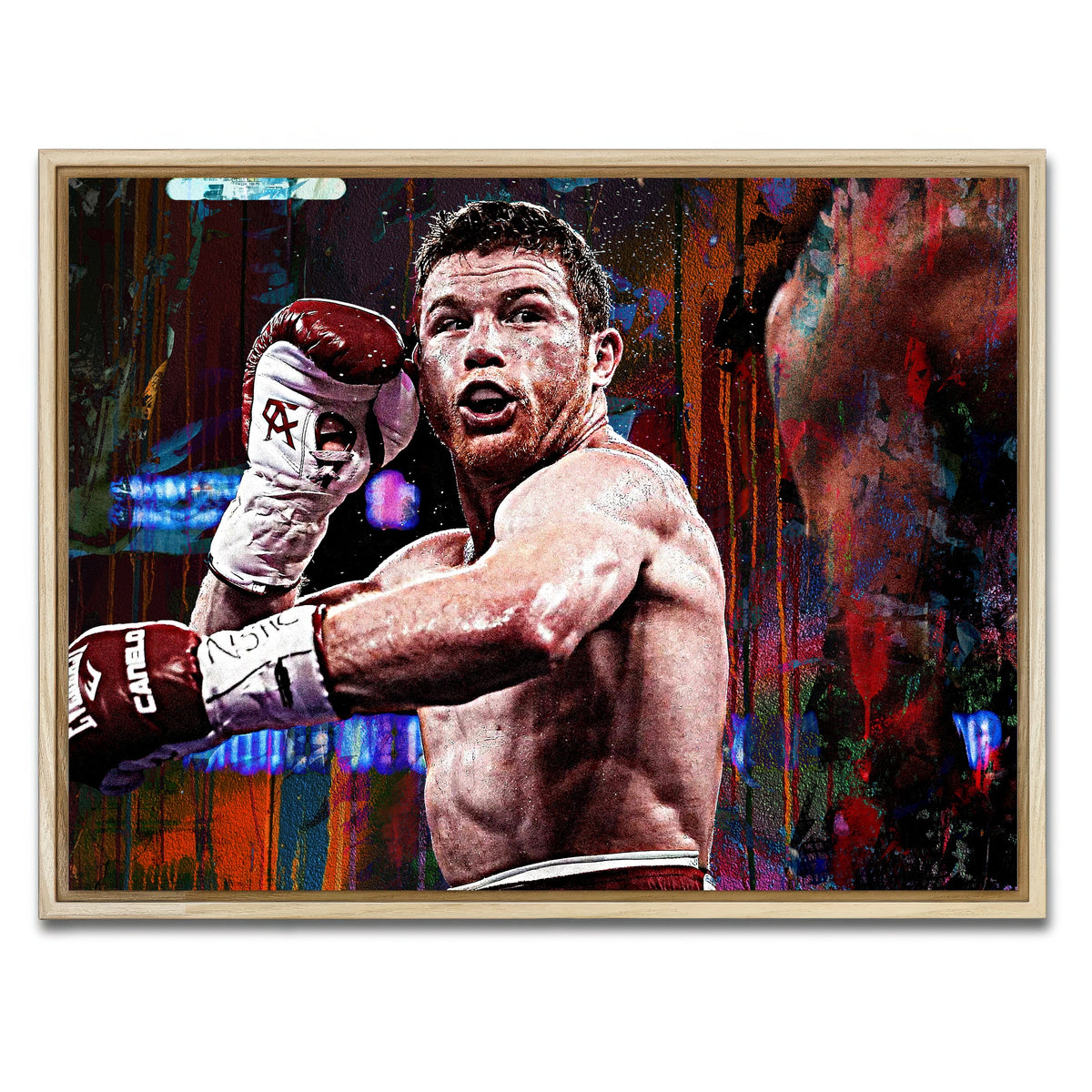 AUTO-MOCKUP WHITE | Canelo Alvarez | 1 Piece | Natural Framed Canvas | group=4x3