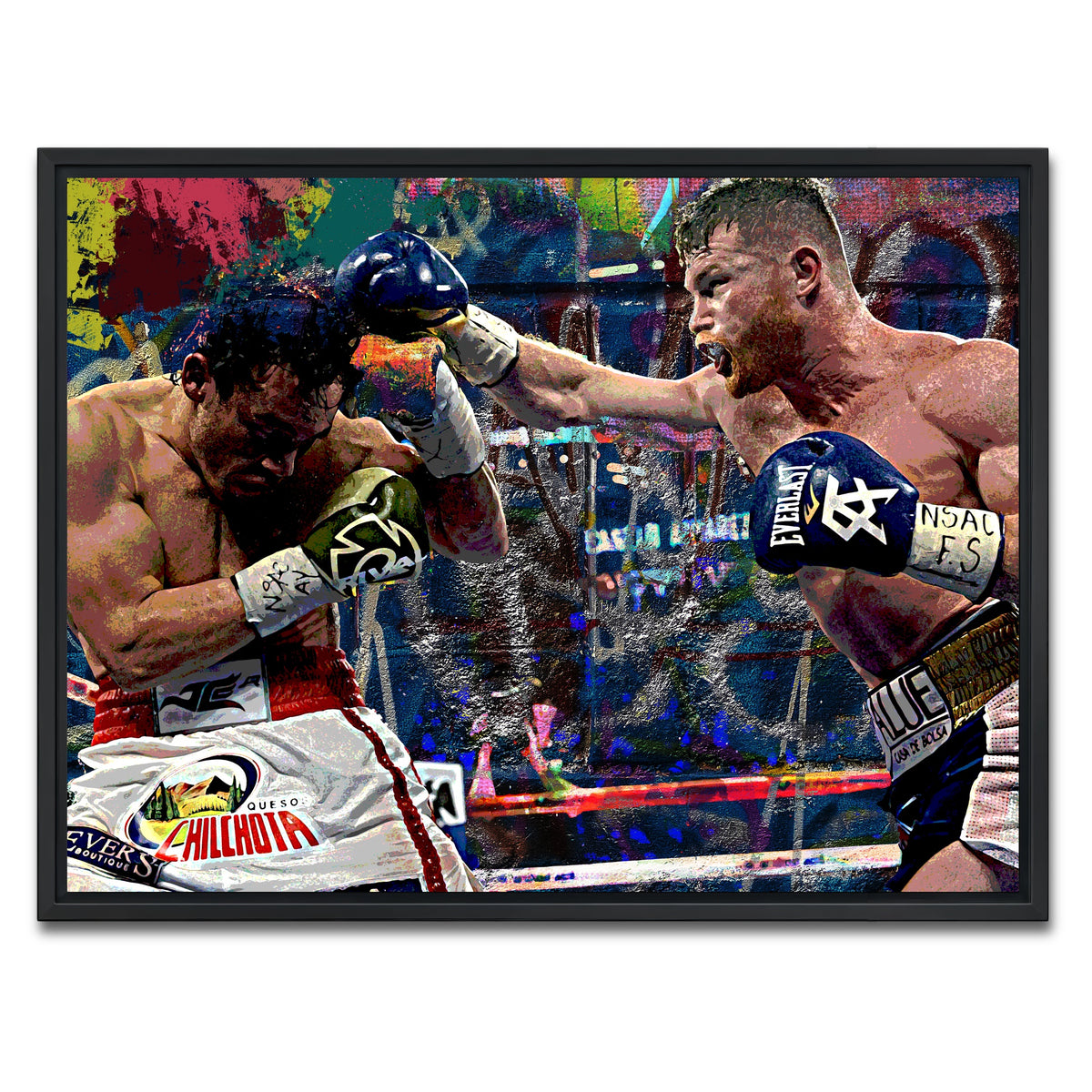 AUTO-MOCKUP WHITE | Canelo vs Chavez Jr | 1 Piece | Black Framed Canvas | group=4x3