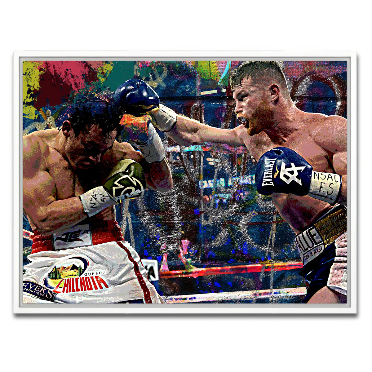 AUTO-MOCKUP WHITE | Canelo vs Chavez Jr | 1 Piece | White Framed Canvas | group=4x3