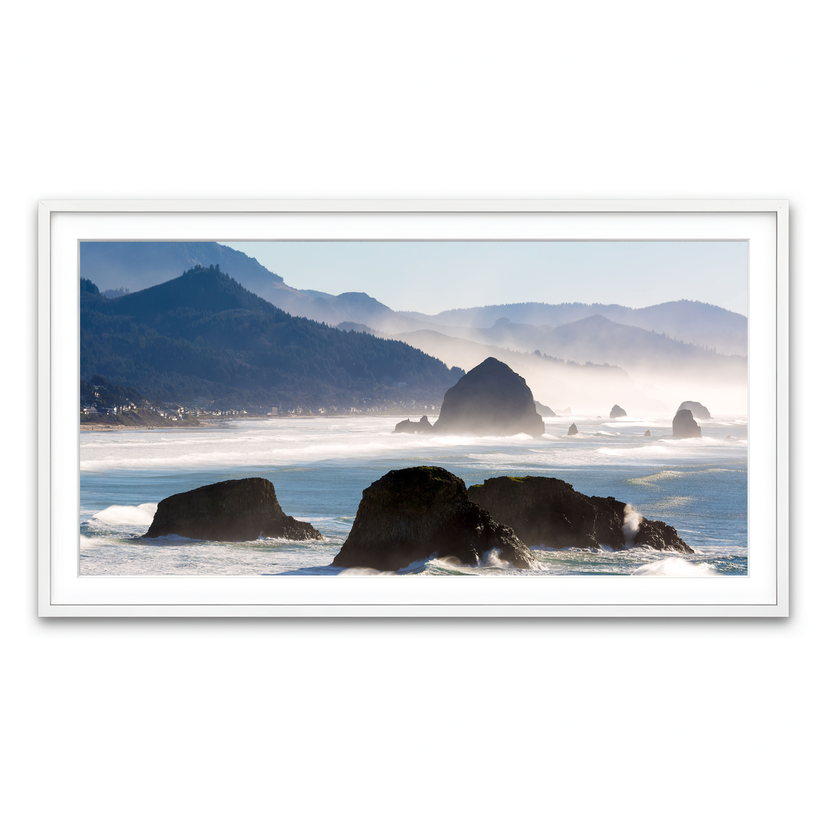 Framed Print 2x1 White