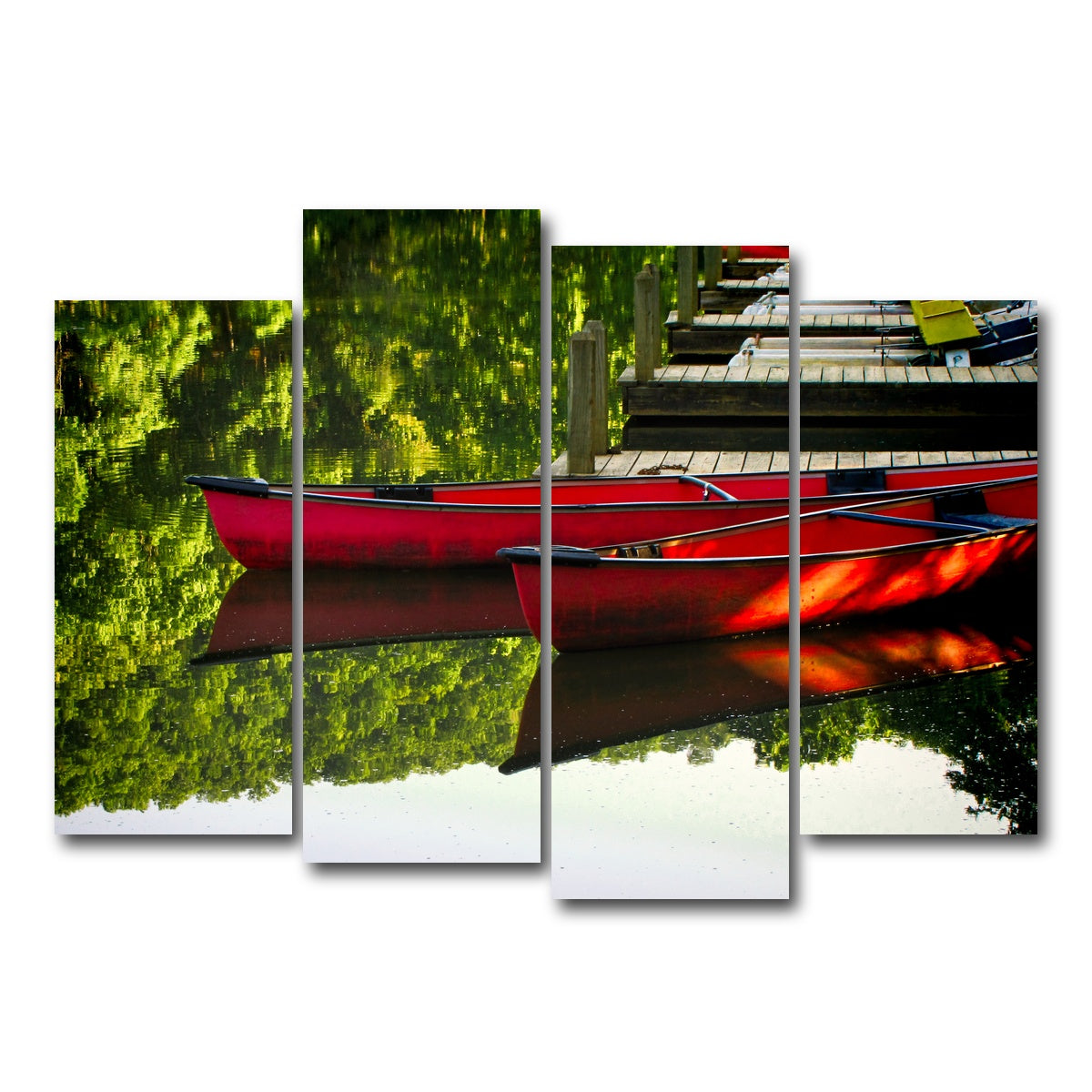 AUTO-MOCKUP WHITE | Canoes at Devil's Den State Park | 4 Piece | Gallery Wrap Canvas | group=4_normal