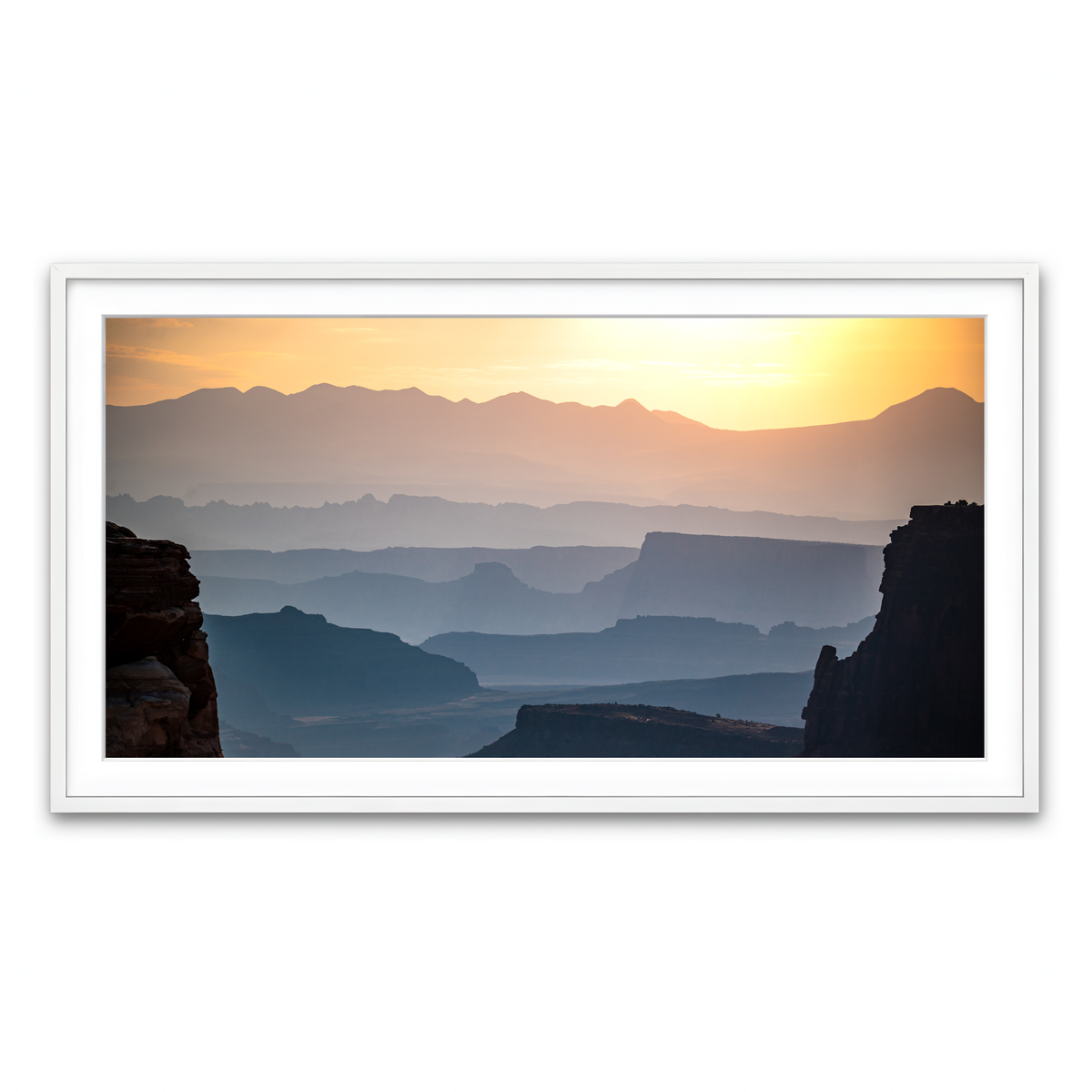 Framed Print 2x1 White