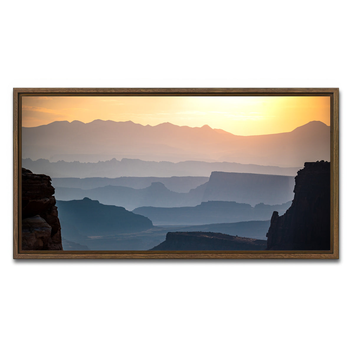 AUTO-MOCKUP WHITE | Canyonland Sunrise | 1 Piece | Walnut Framed Canvas | group=2x1