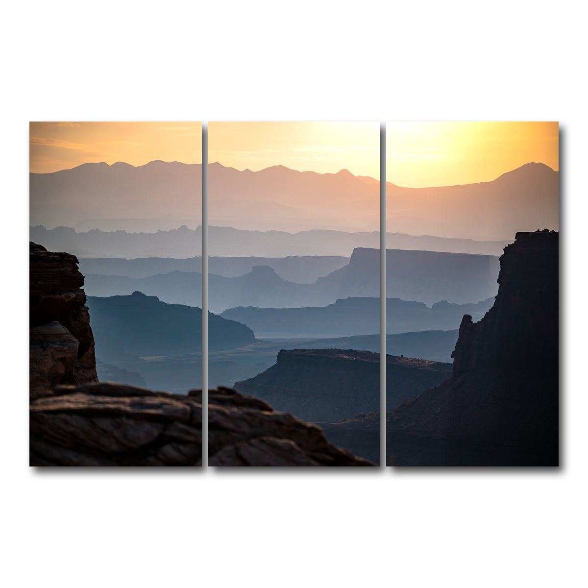 AUTO-MOCKUP WHITE | Canyonland Sunrise | 3 Piece | Gallery Wrap Canvas | group=12x24