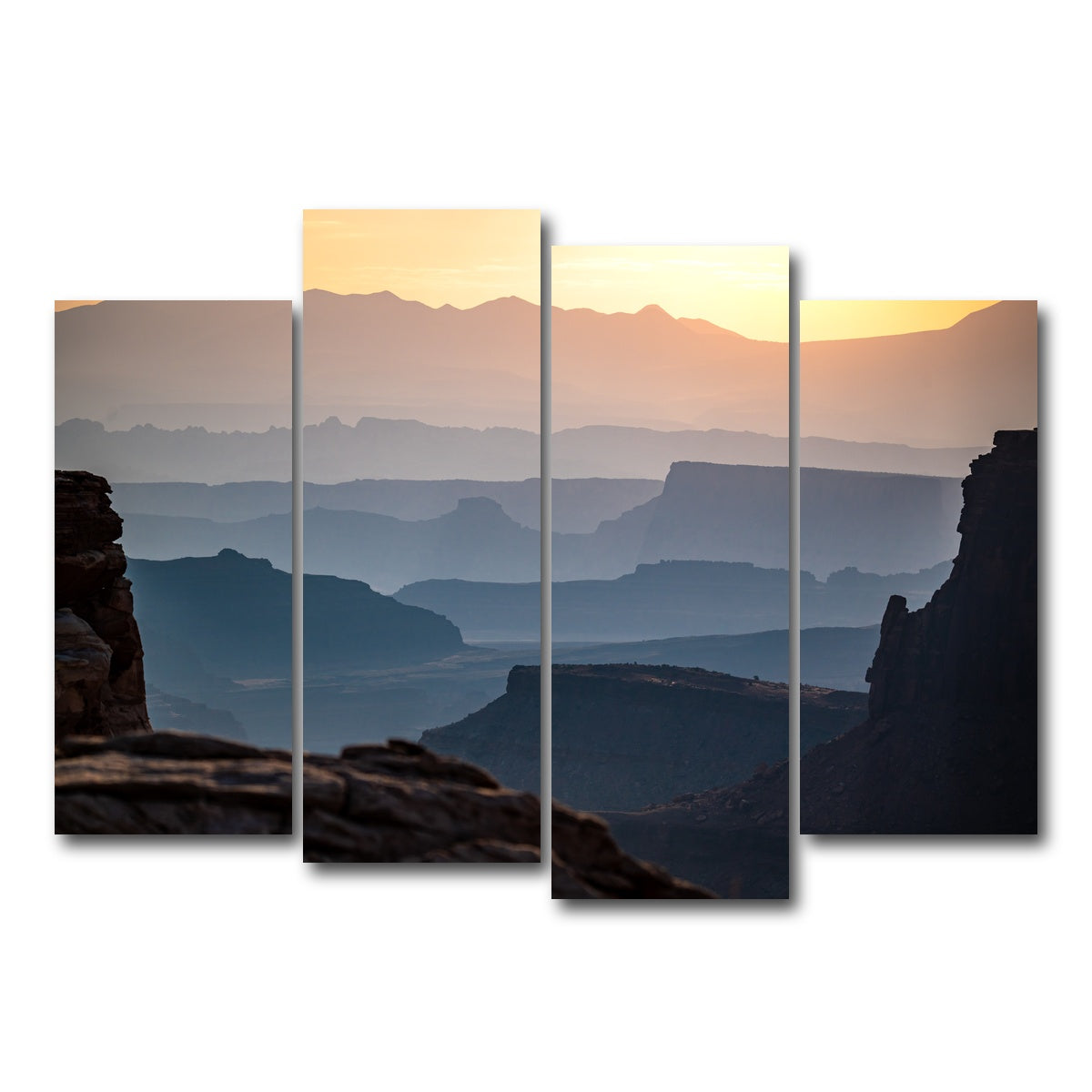 AUTO-MOCKUP WHITE | Canyonland Sunrise | 4 Piece | Gallery Wrap Canvas | group=4_normal