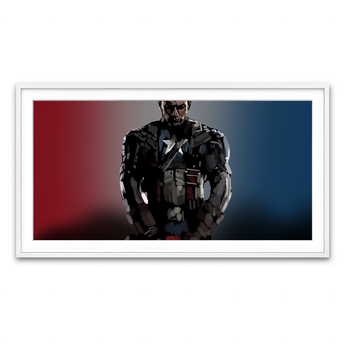 Framed Print 2x1 White