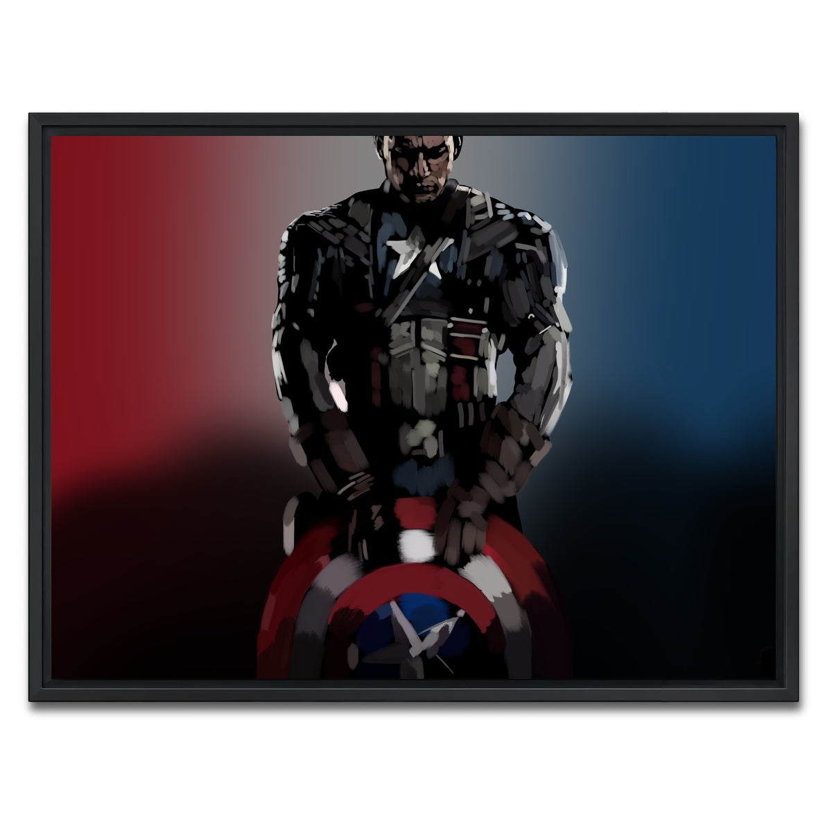 AUTO-MOCKUP WHITE | Cap and His Shield | 1 Piece | Black Framed Canvas | group=4x3
