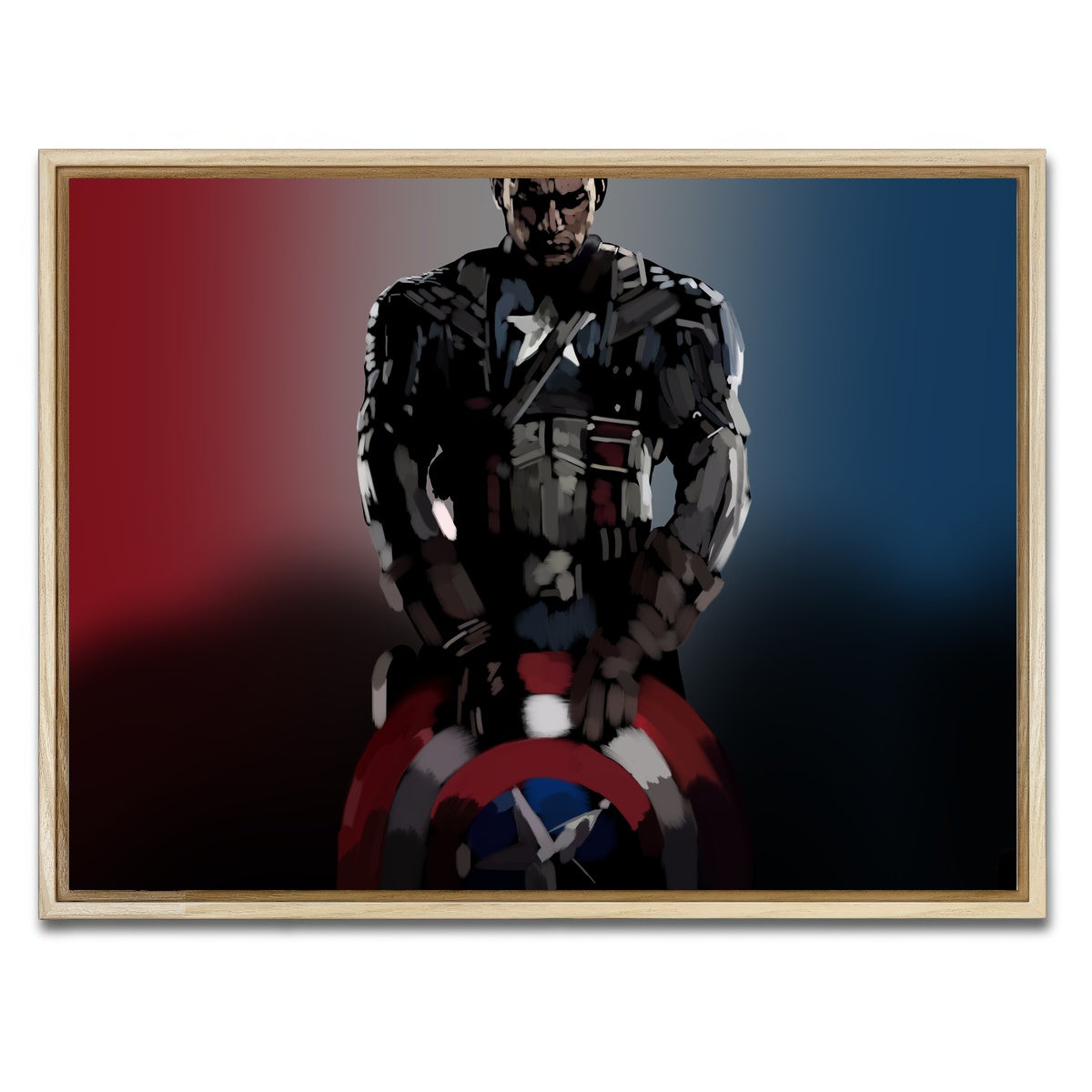 AUTO-MOCKUP WHITE | Cap and His Shield | 1 Piece | Natural Framed Canvas | group=4x3