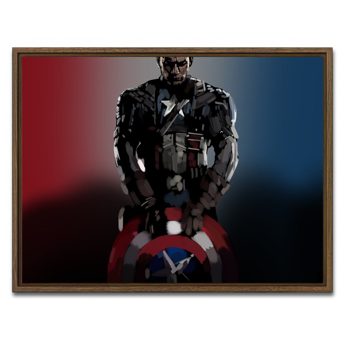 AUTO-MOCKUP WHITE | Cap and His Shield | 1 Piece | Walnut Framed Canvas | group=4x3