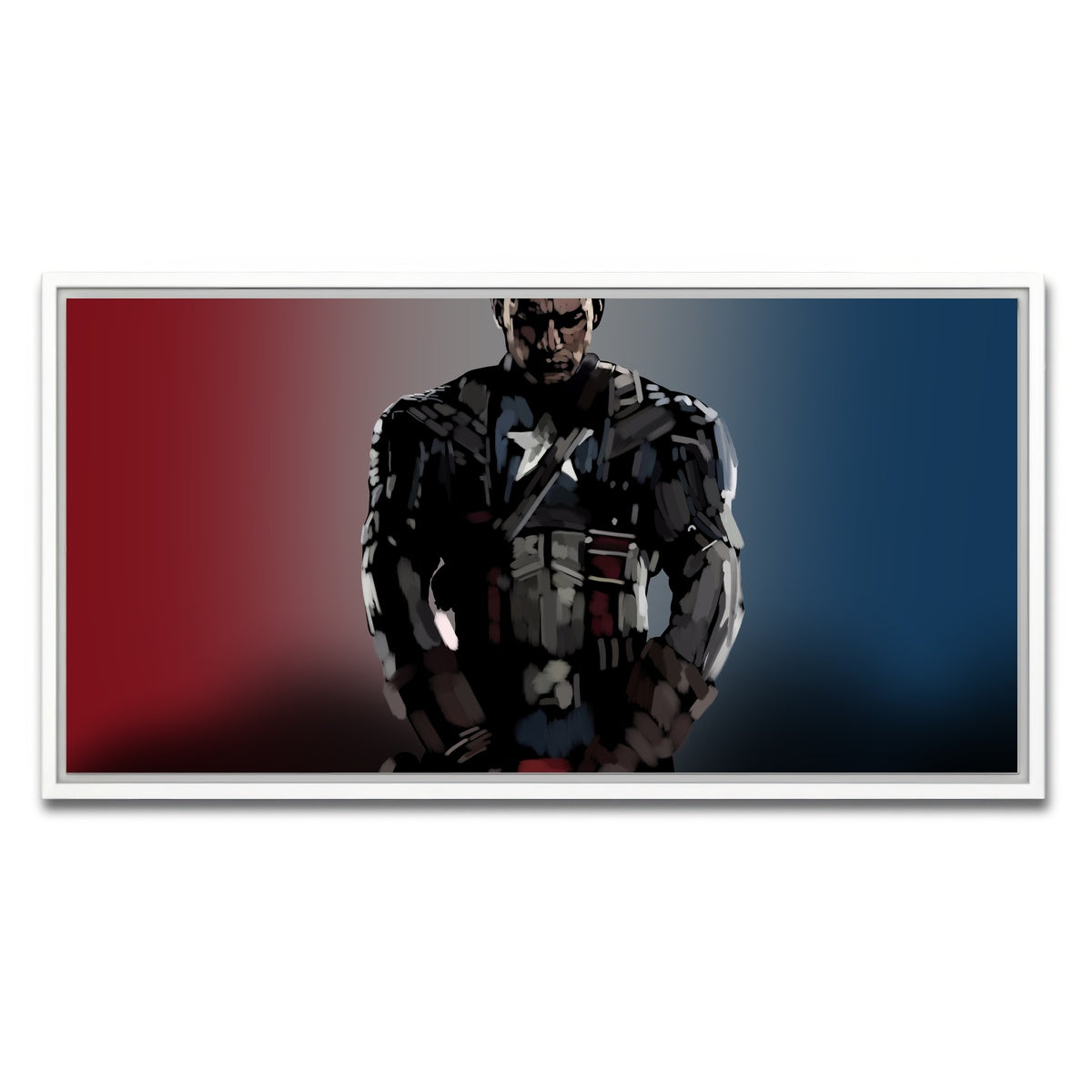 AUTO-MOCKUP WHITE | Cap and His Shield | 1 Piece | White Framed Canvas | group=2x1