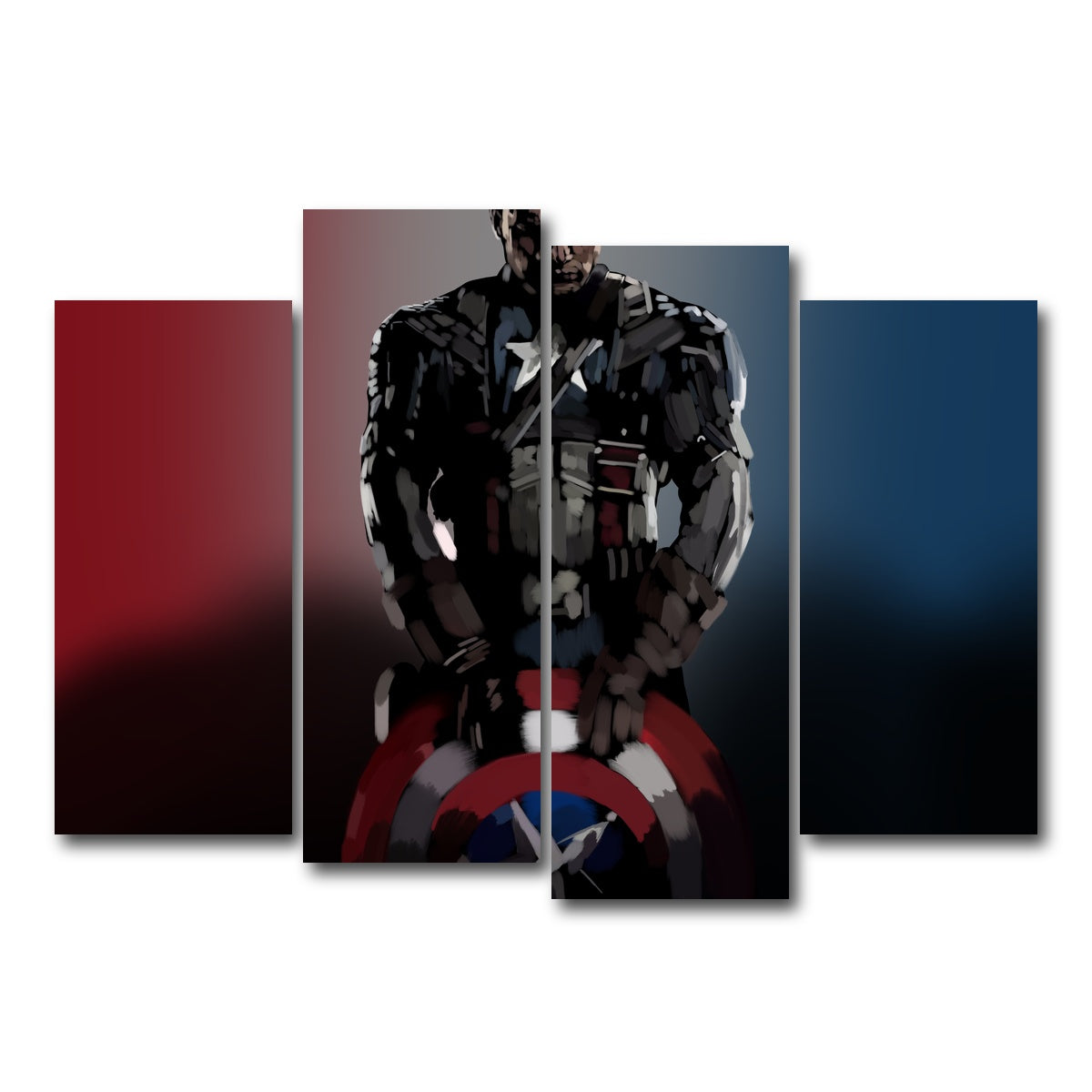 AUTO-MOCKUP WHITE | Cap and His Shield | 4 Piece | Gallery Wrap Canvas | group=4_normal