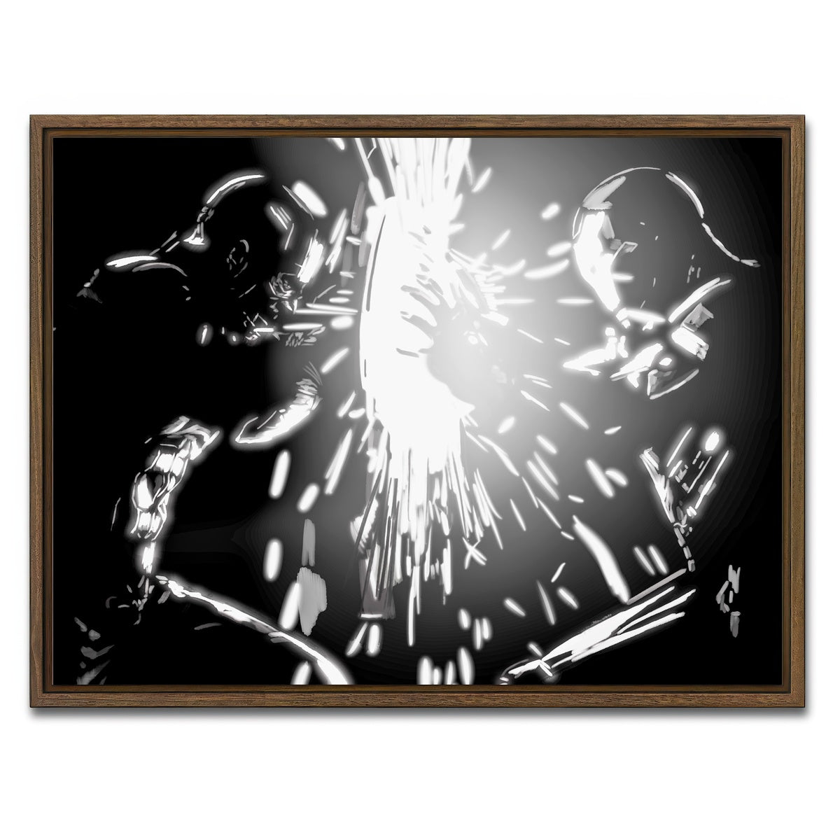 AUTO-MOCKUP WHITE | Cap vs Ironman | 1 Piece | Walnut Framed Canvas | group=4x3