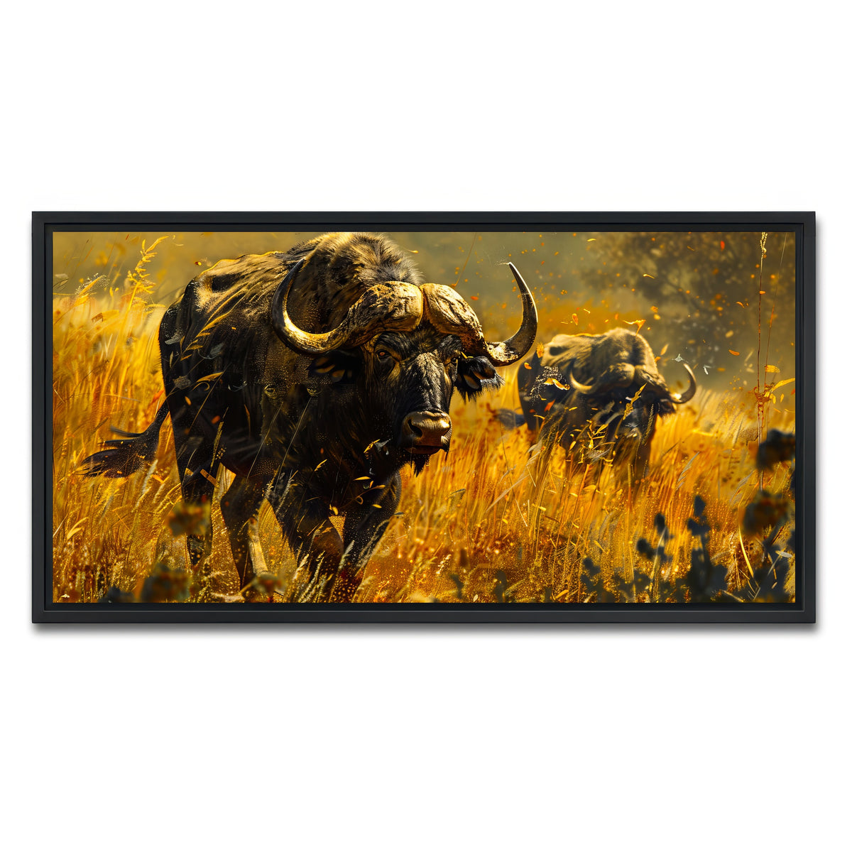 AUTO-MOCKUP WHITE | Cape Buffaloes | 1 Piece | Black Framed Canvas | group=2x1