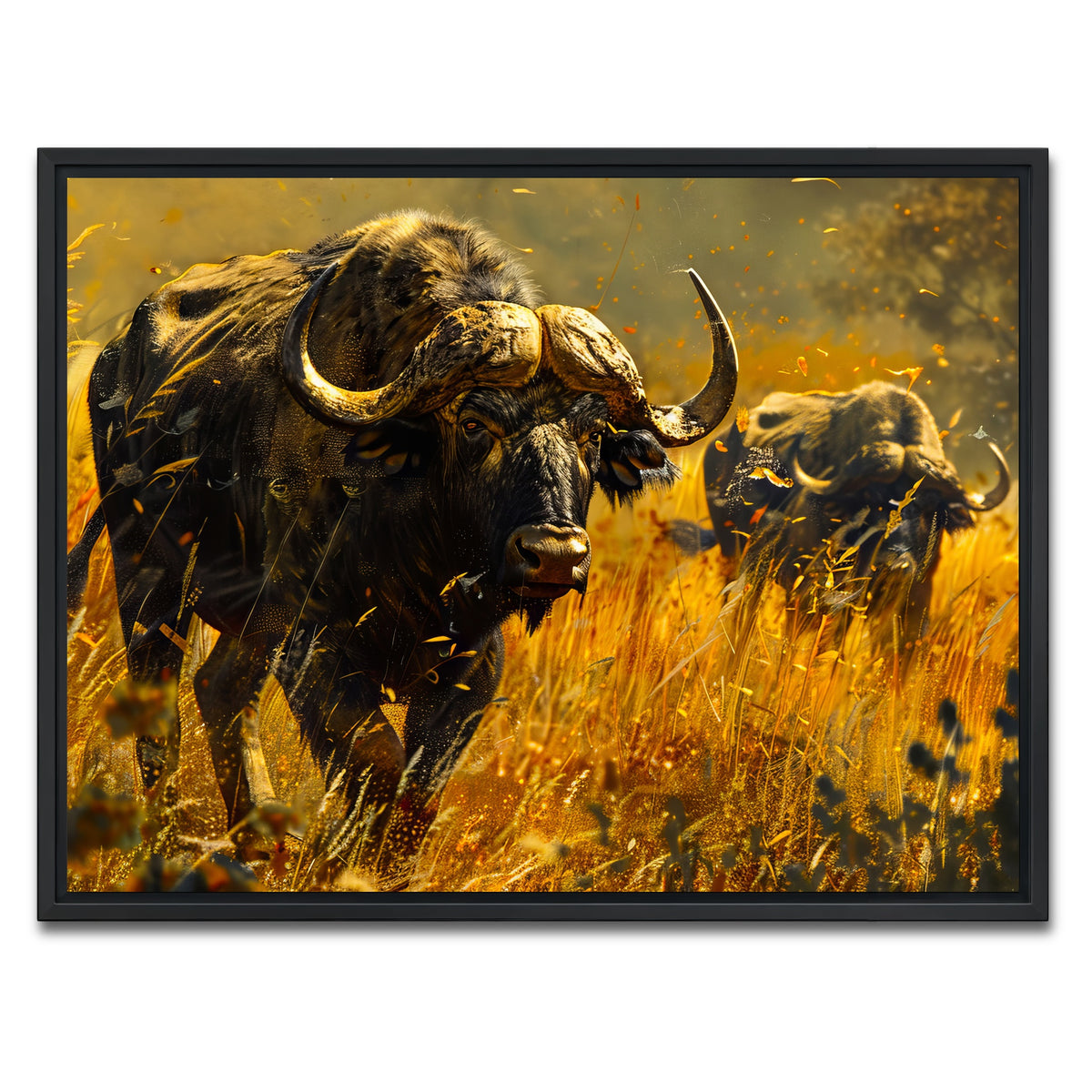 AUTO-MOCKUP WHITE | Cape Buffaloes | 1 Piece | Black Framed Canvas | group=4x3