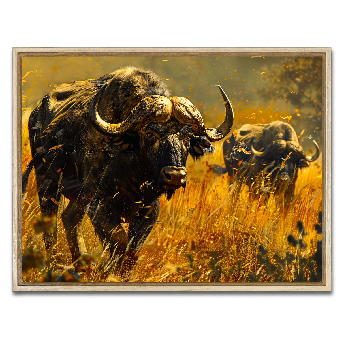AUTO-MOCKUP WHITE | Cape Buffaloes | 1 Piece | Natural Framed Canvas | group=4x3