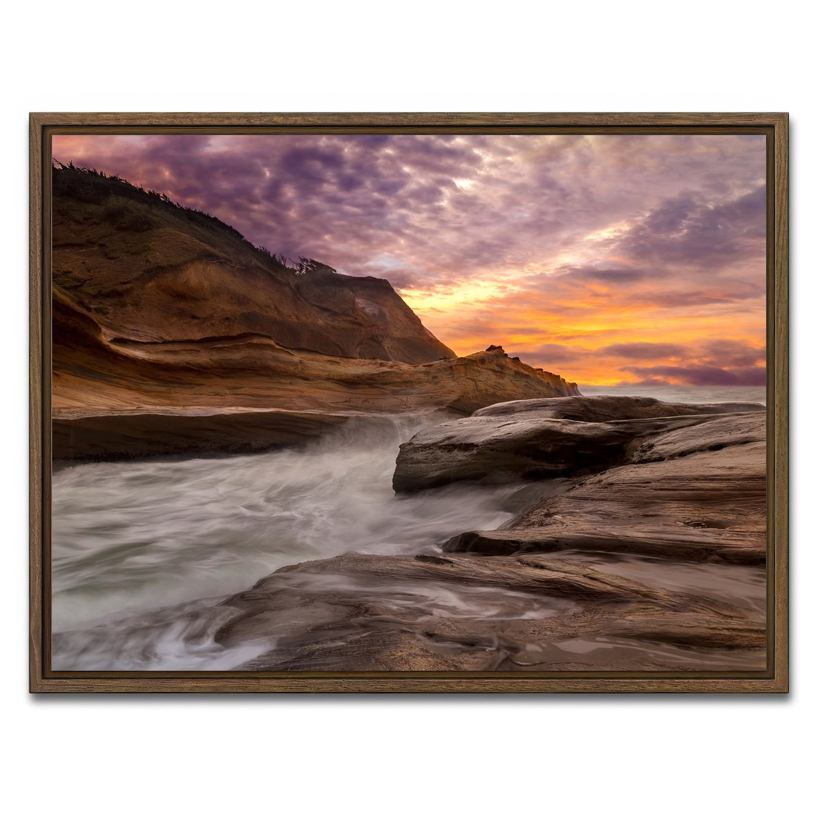 AUTO-MOCKUP WHITE | Cape Kiwanda | 1 Piece | Walnut Framed Canvas | group=4x3