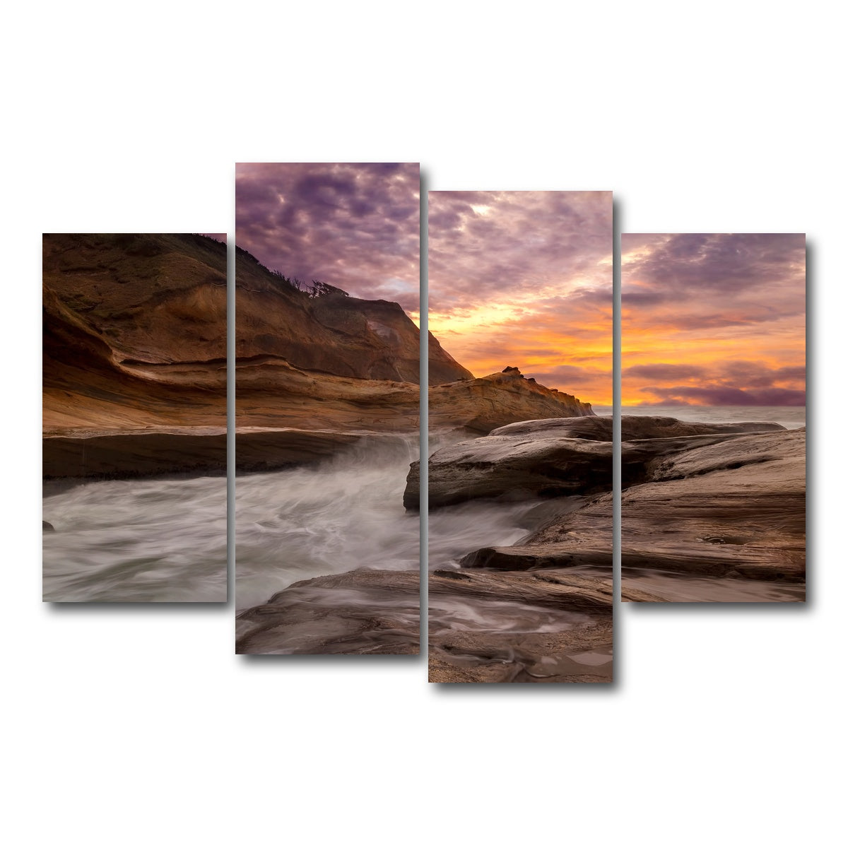 AUTO-MOCKUP WHITE | Cape Kiwanda | 4 Piece | Gallery Wrap Canvas | group=4_short