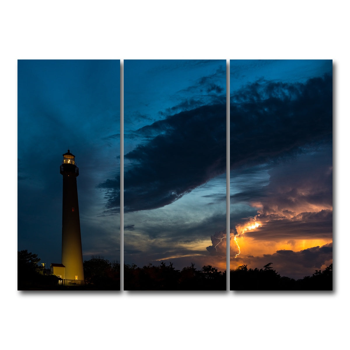 AUTO-MOCKUP WHITE | Cape May Lighthouse | 3 Piece | Gallery Wrap Canvas | group=8x18
