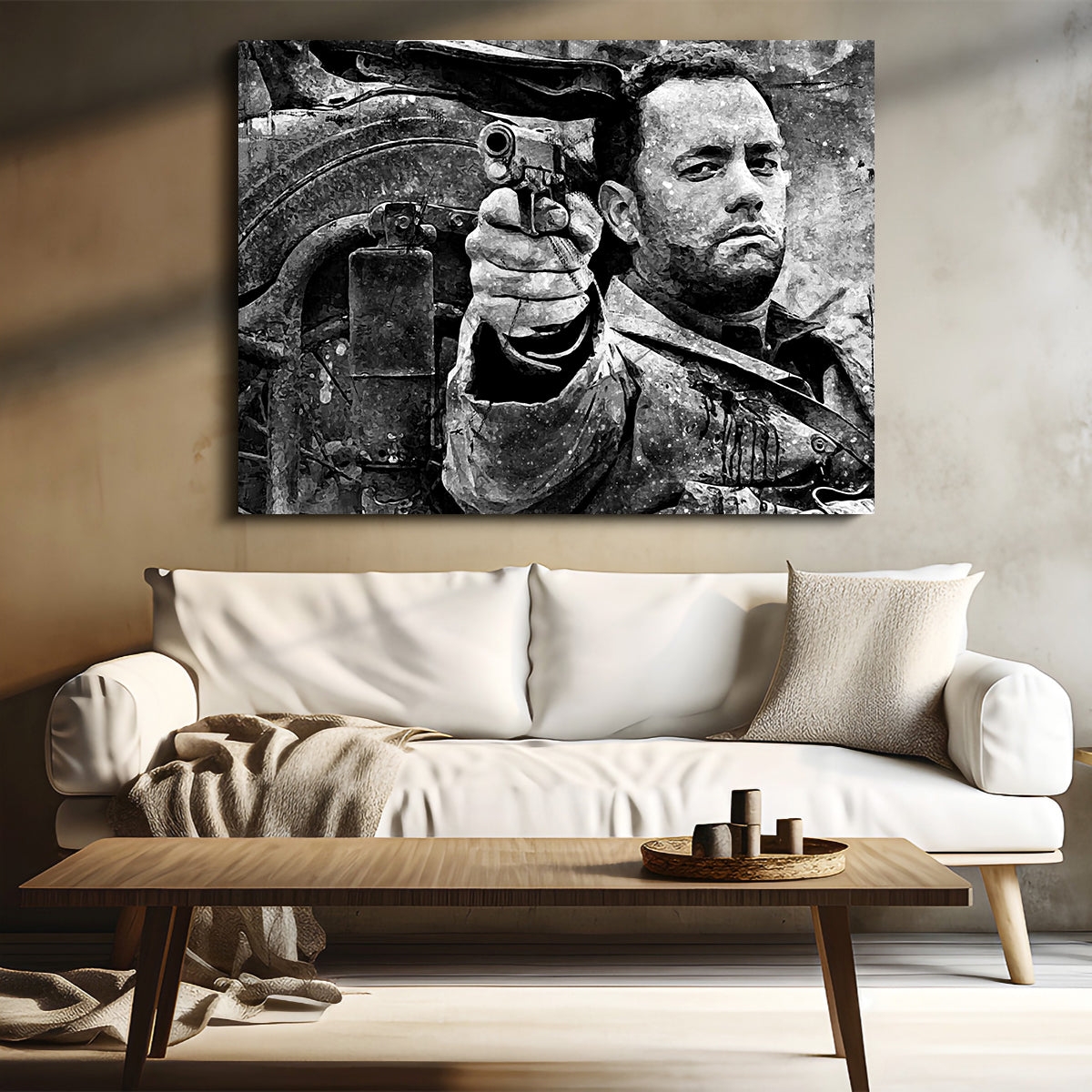 Captain Miller Grayscale Wall Art