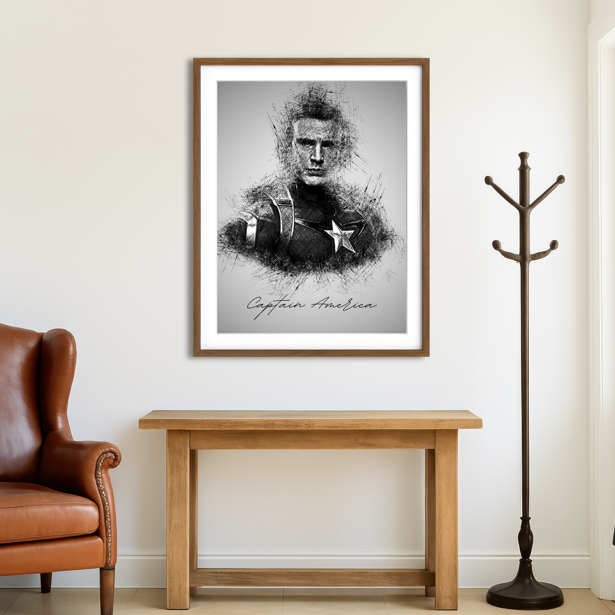 AUTO-MOCKUP ROOM | Captain America Evans Wall Art