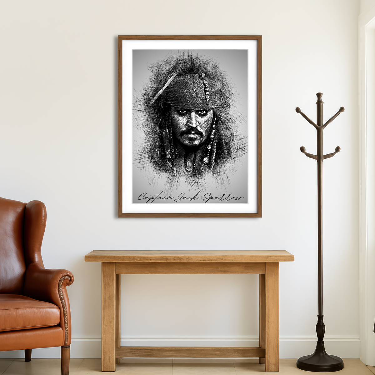 AUTO-MOCKUP ROOM | Captain Jack Sparrow Wall Art