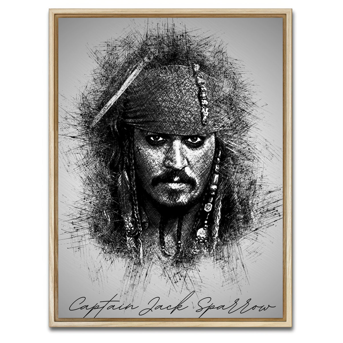 AUTO-MOCKUP WHITE | Captain Jack Sparrow | 1 Piece | Natural Framed Canvas | group=3x4