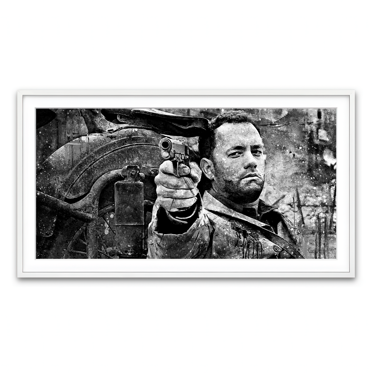 Framed Print 2x1 White