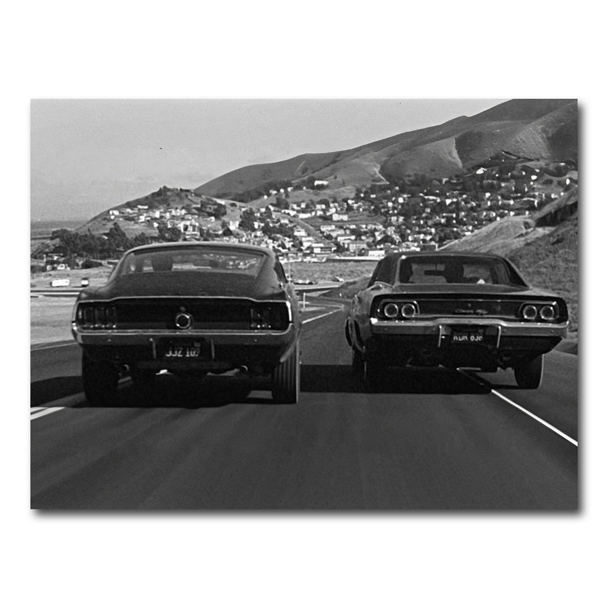 AUTO-MOCKUP WHITE | Car Chase Bullitt | 1 Piece | Gallery Wrap Canvas | group=4x3